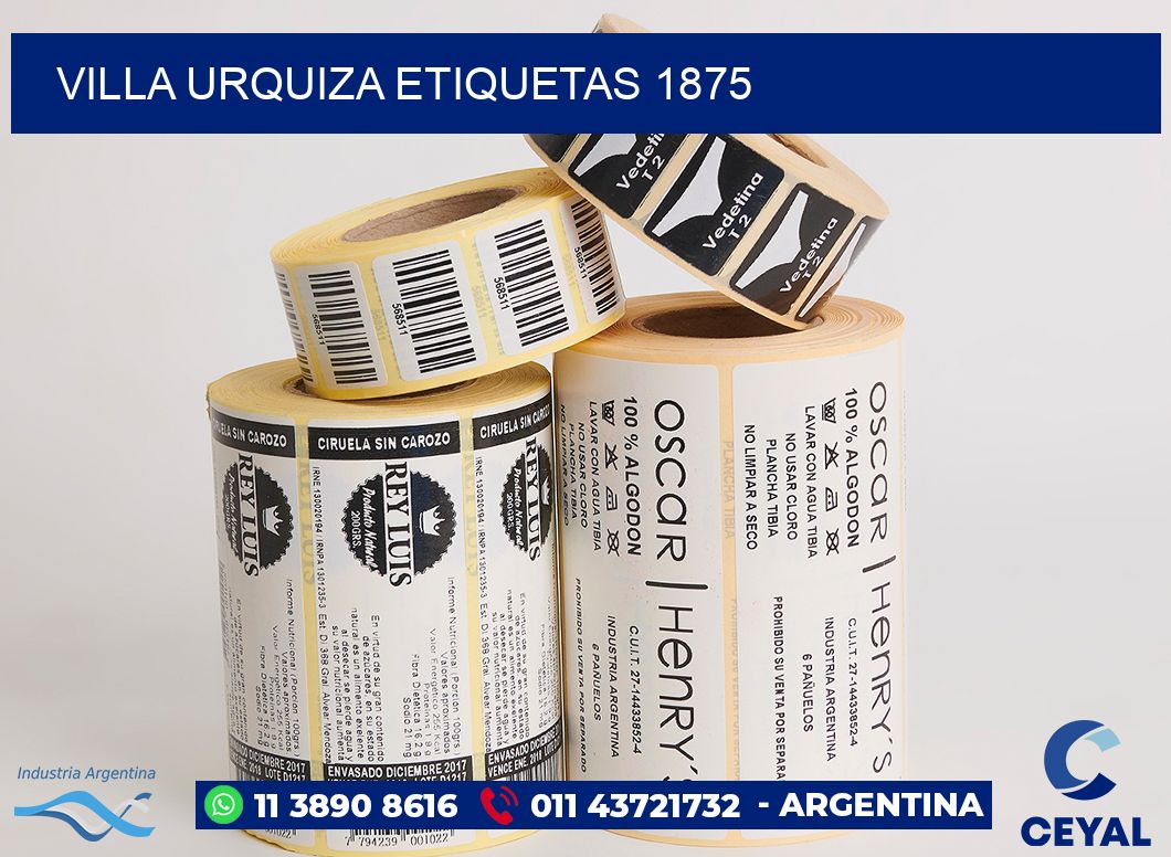 Villa Urquiza etiquetas 1875