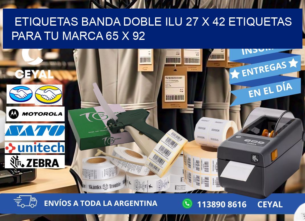 etiquetas banda doble ilu 27 x 42 etiquetas para tu marca 65 x 92
