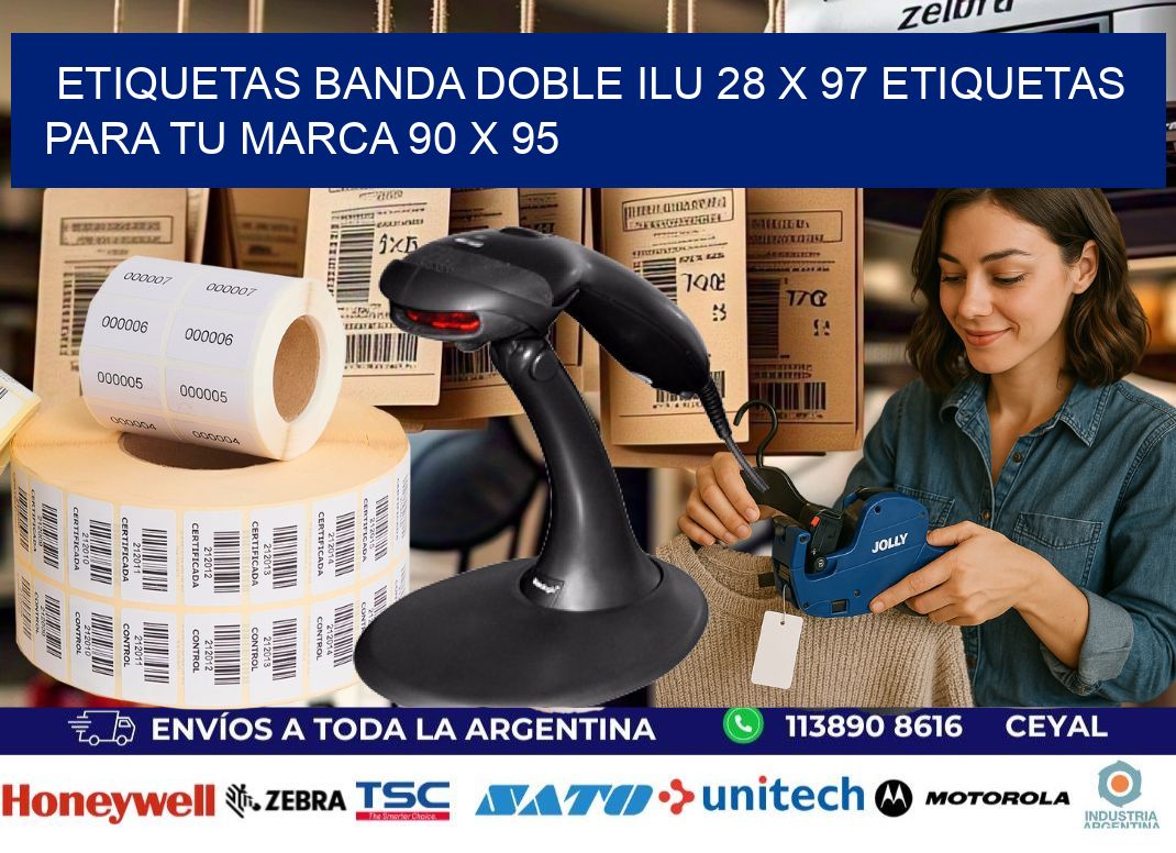 etiquetas banda doble ilu 28 x 97 etiquetas para tu marca 90 x 95