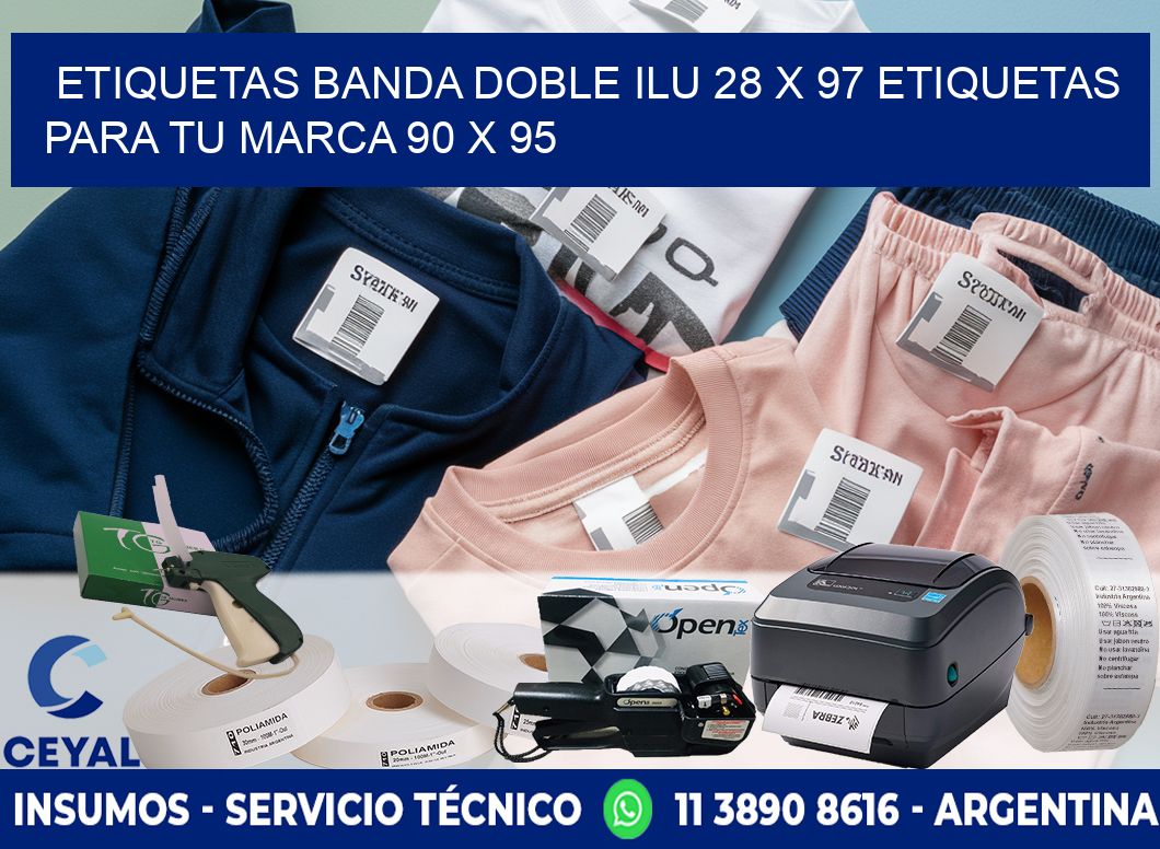 etiquetas banda doble ilu 28 x 97 etiquetas para tu marca 90 x 95