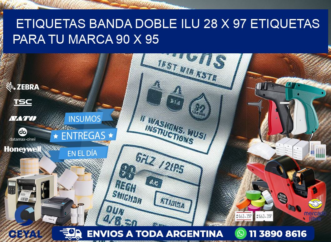 etiquetas banda doble ilu 28 x 97 etiquetas para tu marca 90 x 95