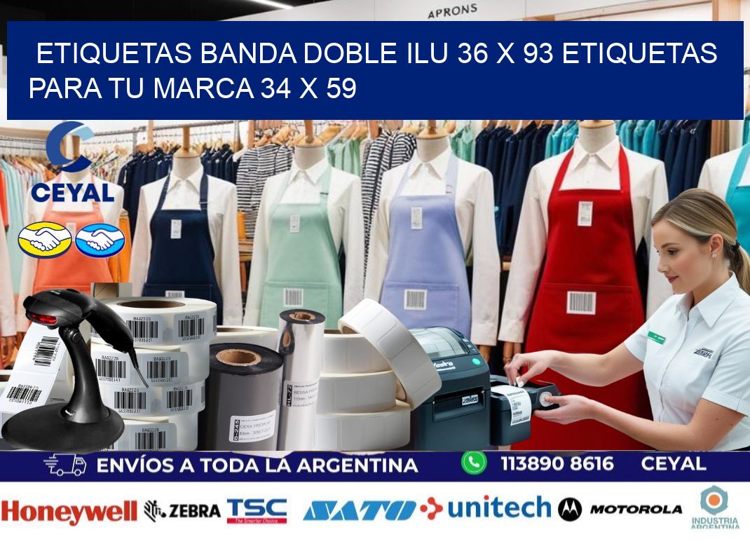 etiquetas banda doble ilu 36 x 93 etiquetas para tu marca 34 x 59