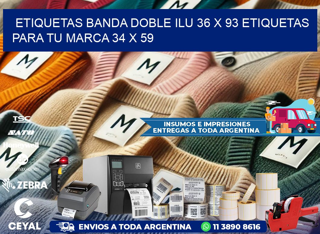 etiquetas banda doble ilu 36 x 93 etiquetas para tu marca 34 x 59