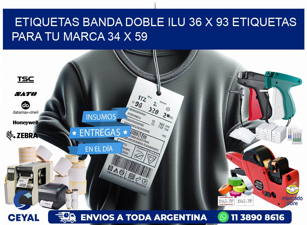 etiquetas banda doble ilu 36 x 93 etiquetas para tu marca 34 x 59