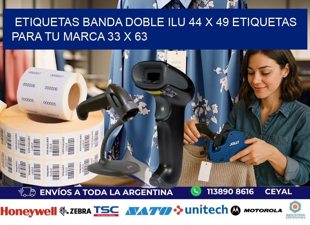etiquetas banda doble ilu 44 x 49 etiquetas para tu marca 33 x 63