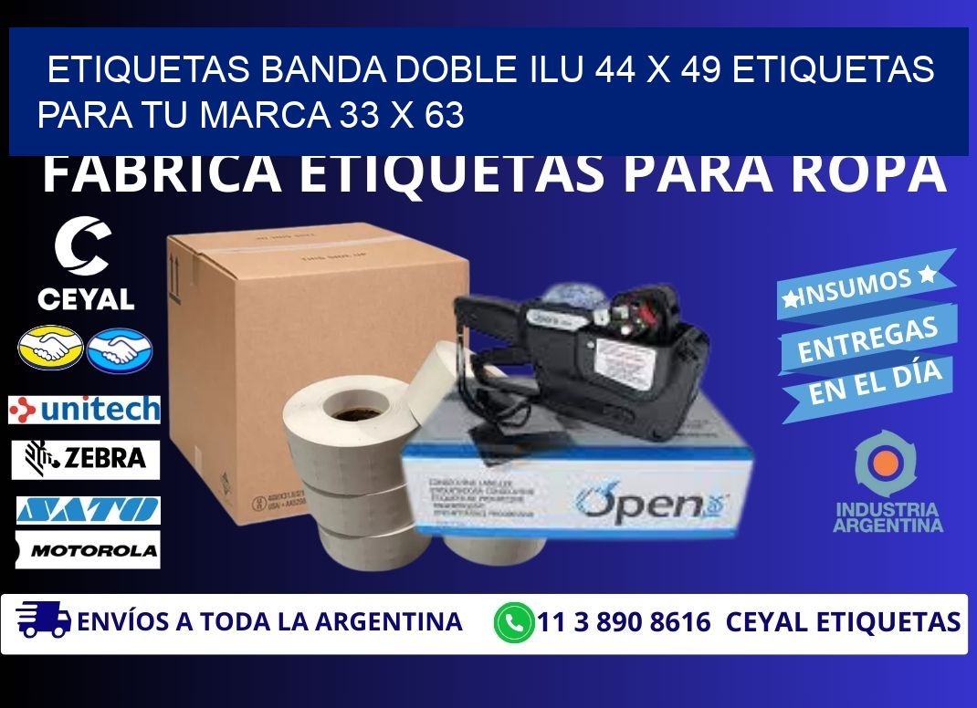 etiquetas banda doble ilu 44 x 49 etiquetas para tu marca 33 x 63