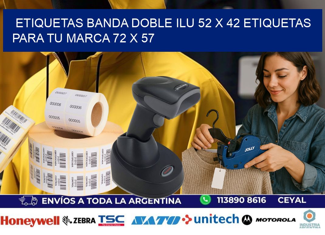etiquetas banda doble ilu 52 x 42 etiquetas para tu marca 72 x 57