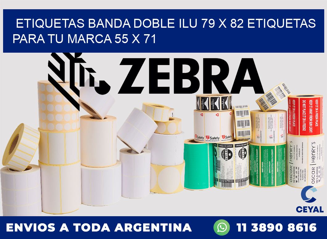 etiquetas banda doble ilu 79 x 82 etiquetas para tu marca 55 x 71