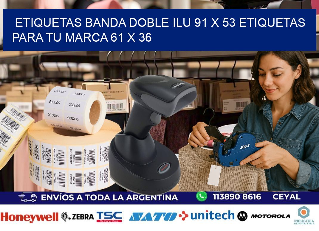 etiquetas banda doble ilu 91 x 53 etiquetas para tu marca 61 x 36