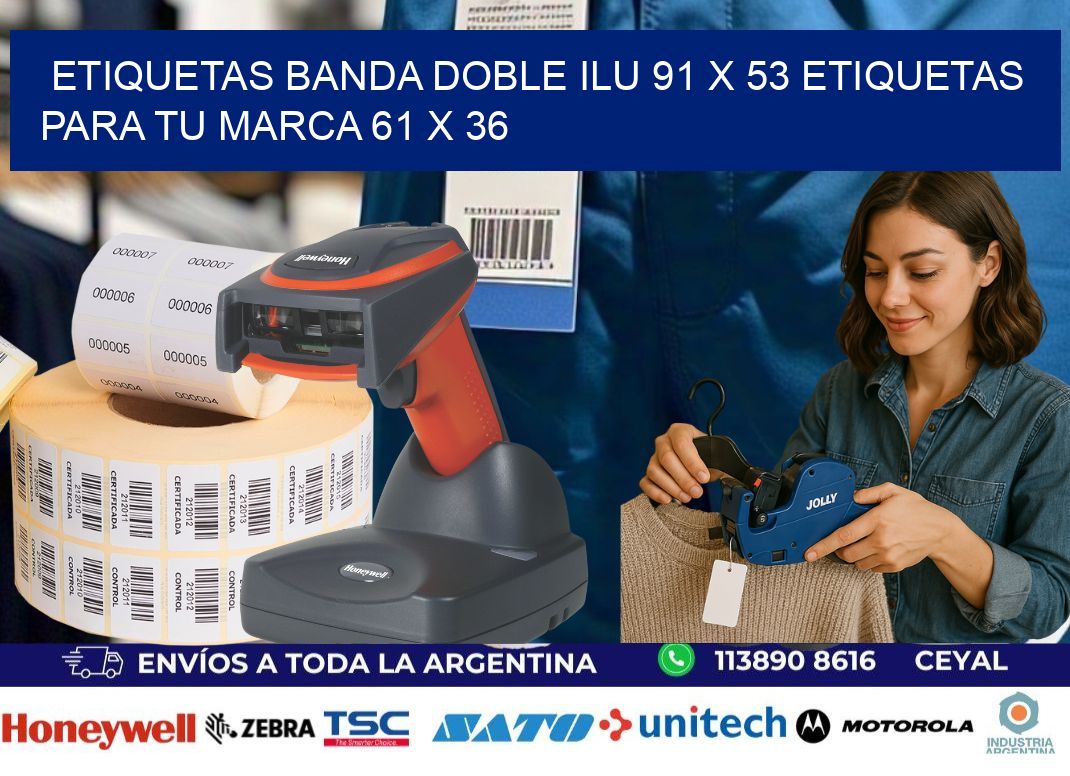 etiquetas banda doble ilu 91 x 53 etiquetas para tu marca 61 x 36