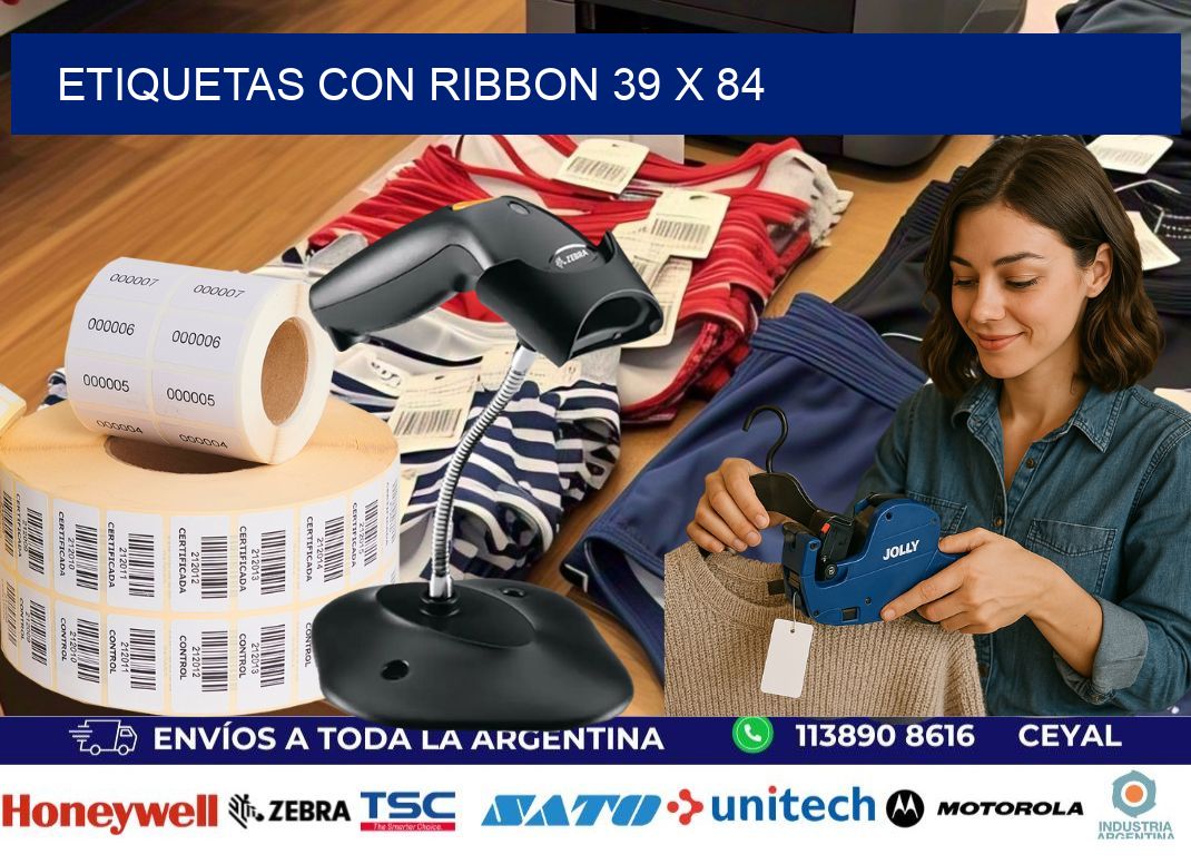 etiquetas con ribbon 39 x 84