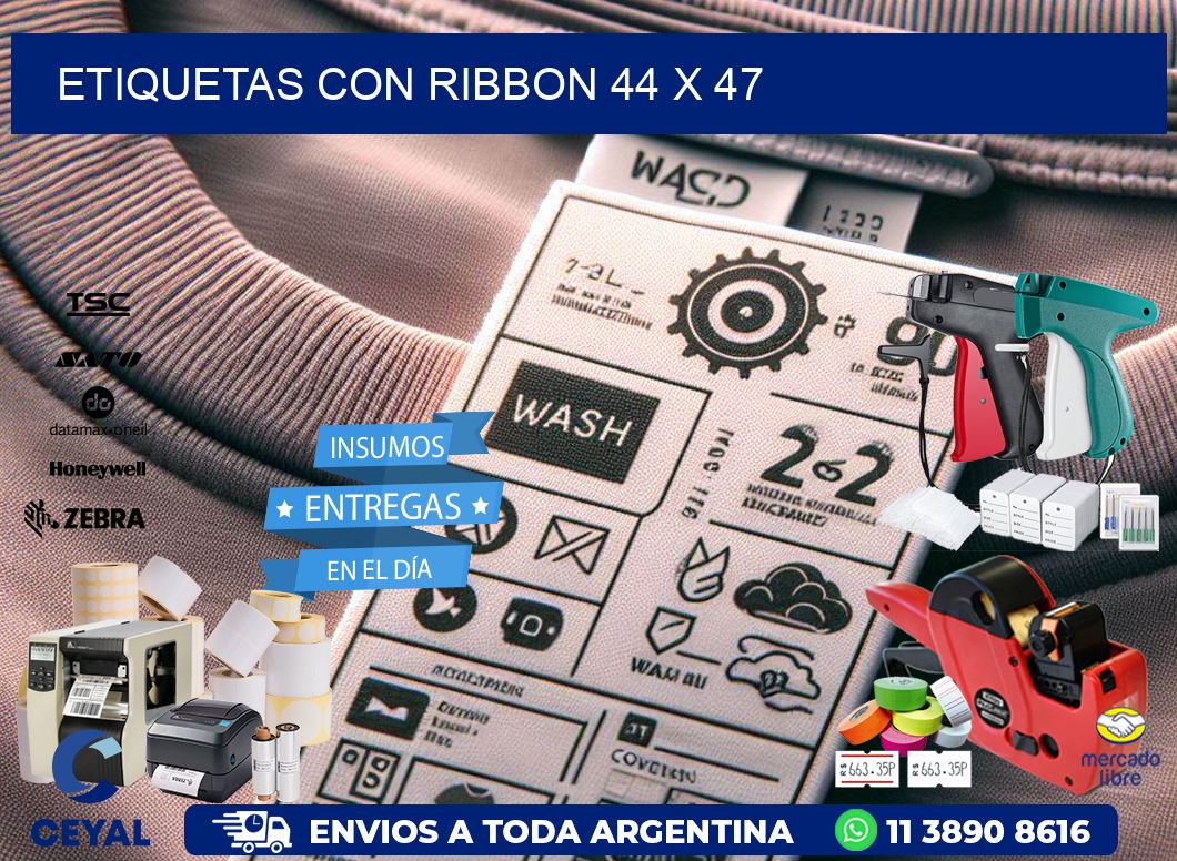 etiquetas con ribbon 44 x 47