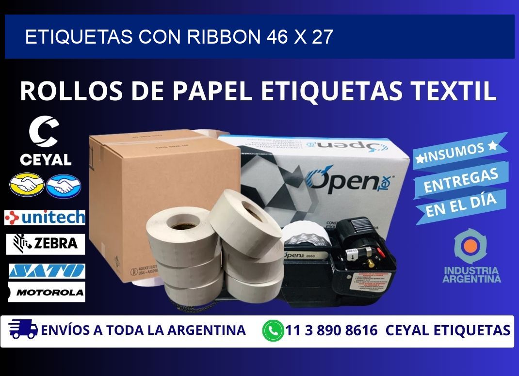 etiquetas con ribbon 46 x 27