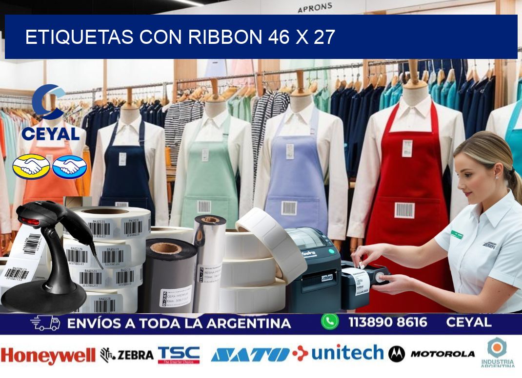 etiquetas con ribbon 46 x 27