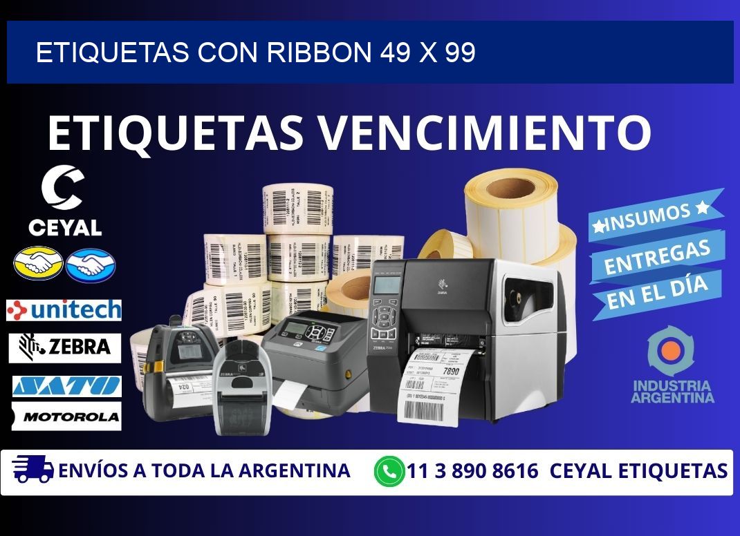 etiquetas con ribbon 49 x 99