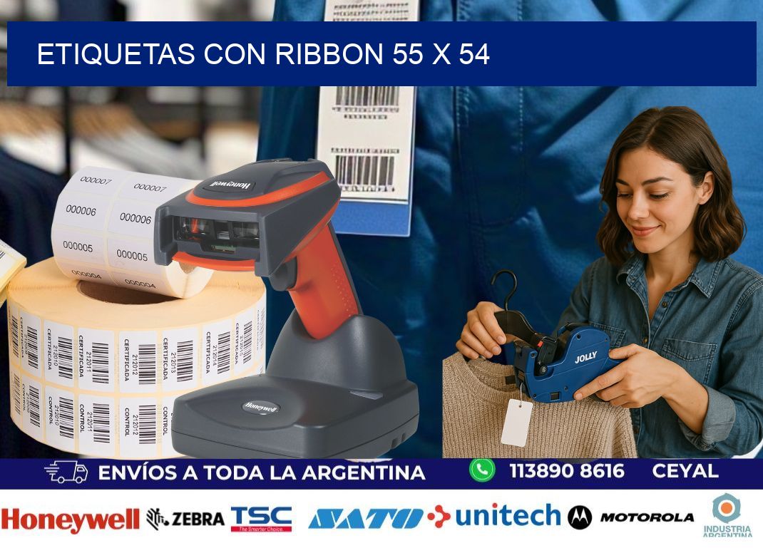 etiquetas con ribbon 55 x 54