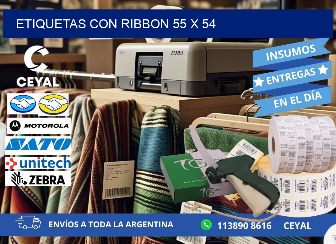 etiquetas con ribbon 55 x 54