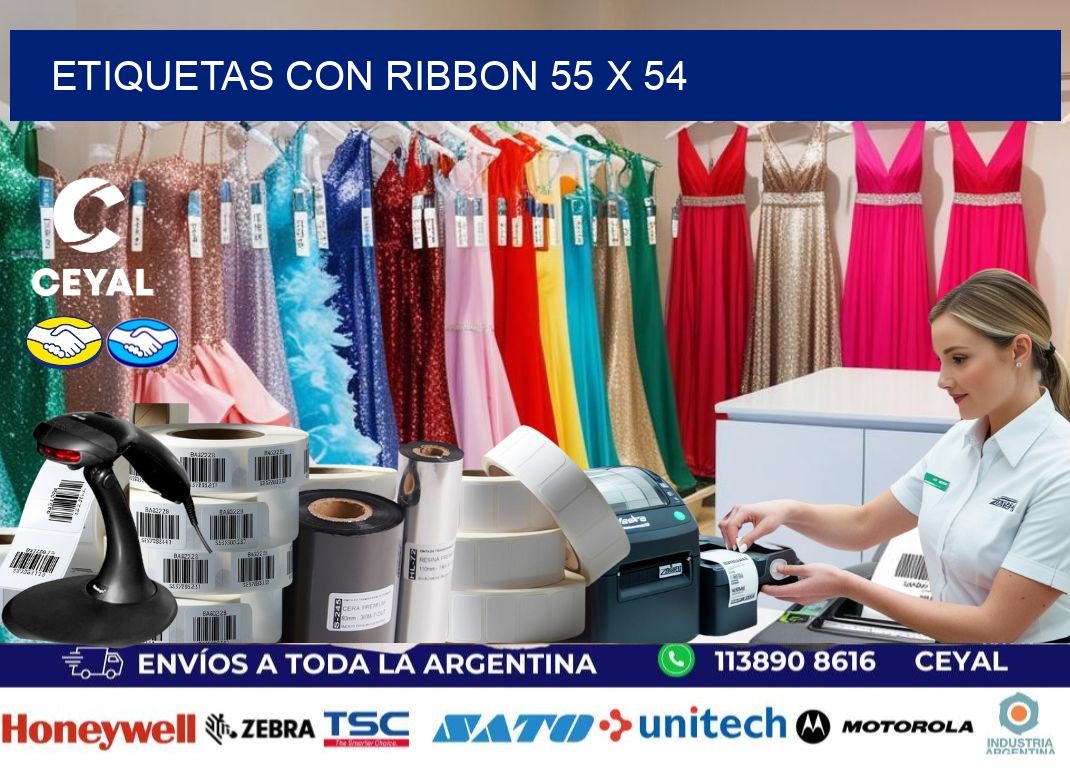 etiquetas con ribbon 55 x 54