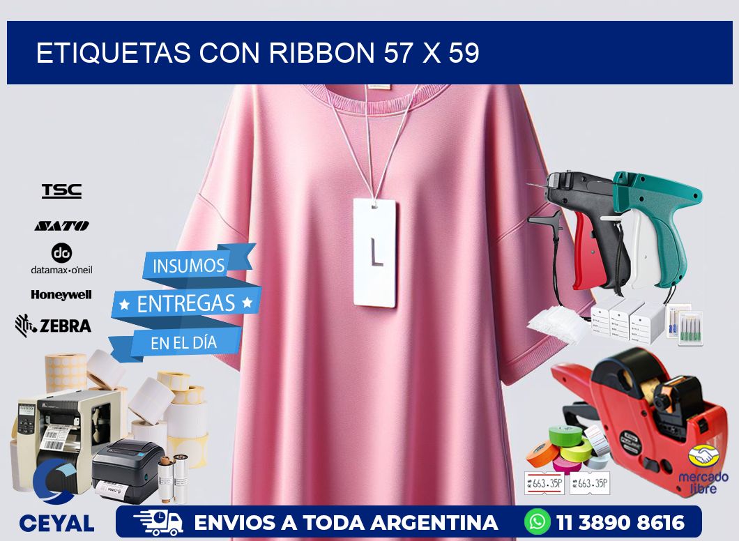 etiquetas con ribbon 57 x 59