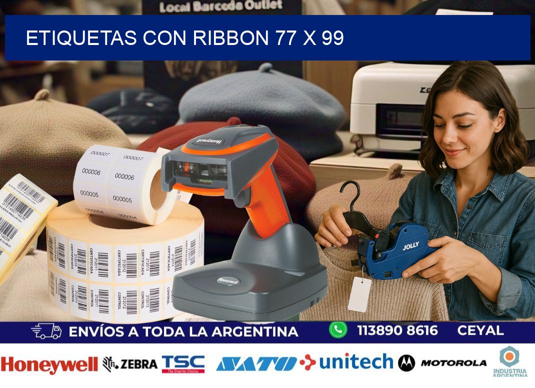 etiquetas con ribbon 77 x 99
