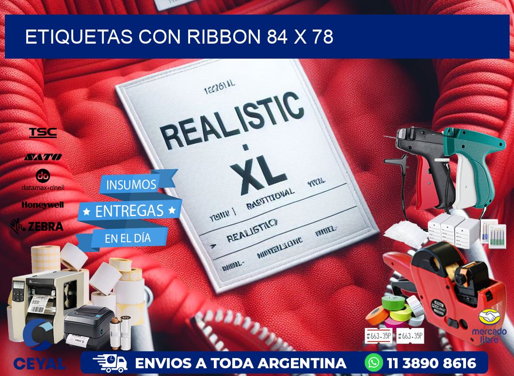 etiquetas con ribbon 84 x 78