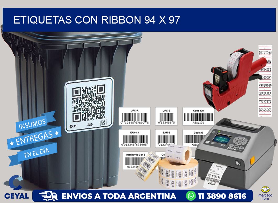 etiquetas con ribbon 94 x 97