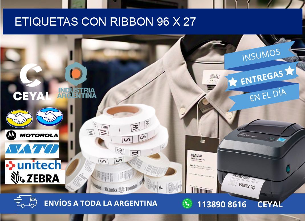 etiquetas con ribbon 96 x 27