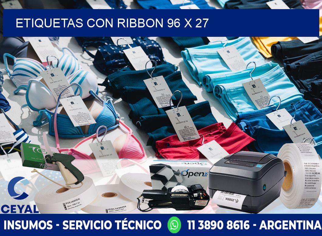 etiquetas con ribbon 96 x 27
