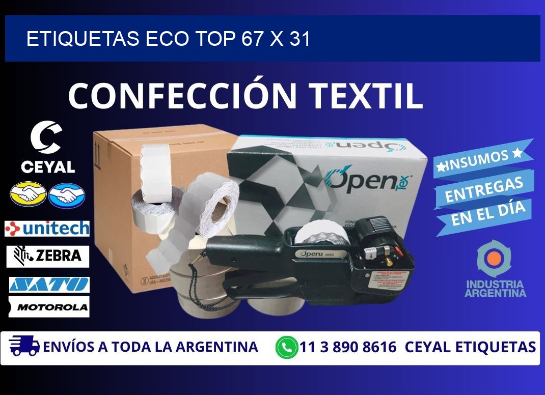 etiquetas eco top 67 x 31