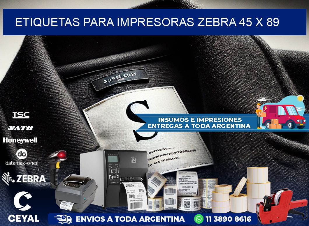 etiquetas para impresoras zebra 45 x 89