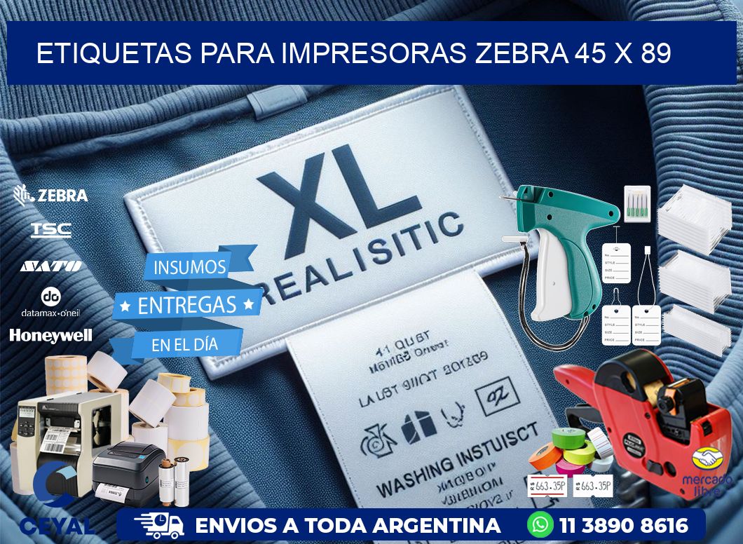 etiquetas para impresoras zebra 45 x 89