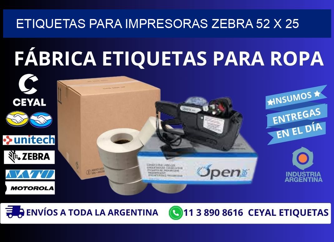 etiquetas para impresoras zebra 52 x 25