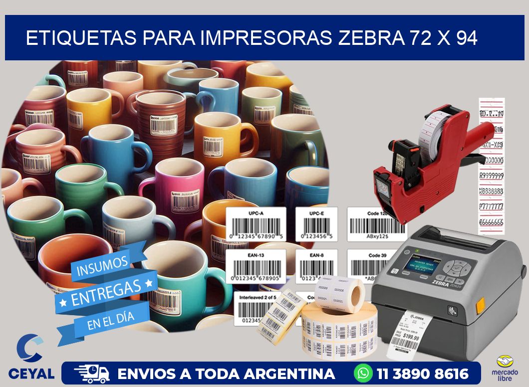 etiquetas para impresoras zebra 72 x 94