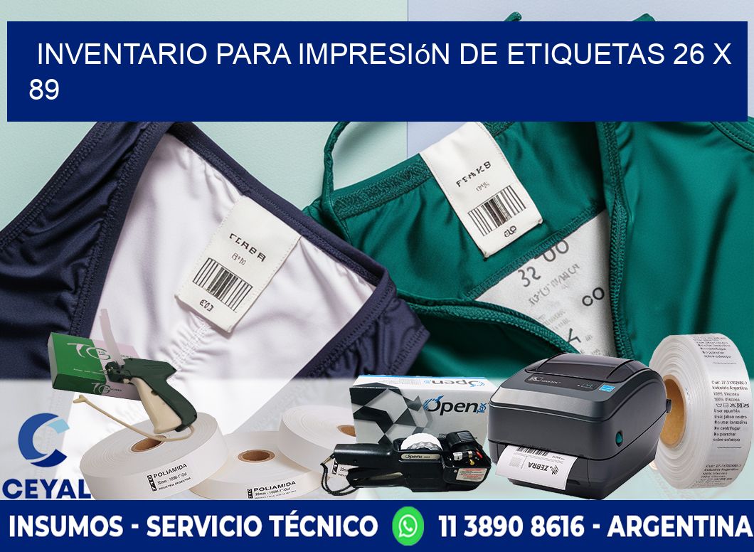 inventario para impresión de etiquetas 26 x 89