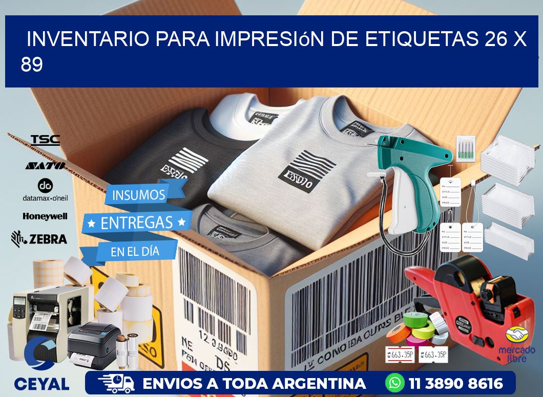 inventario para impresión de etiquetas 26 x 89