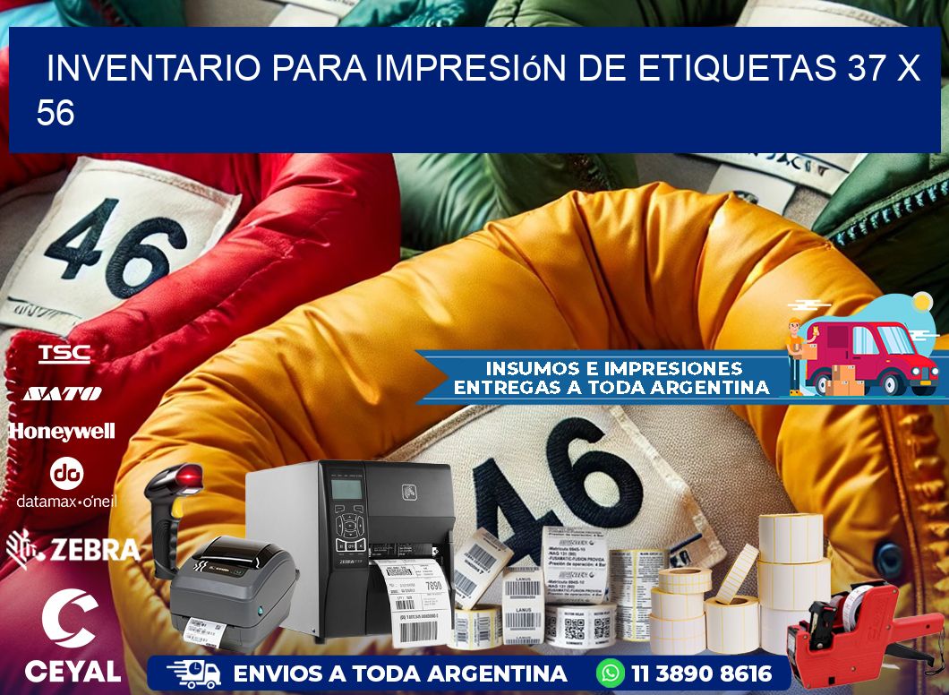 inventario para impresión de etiquetas 37 x 56