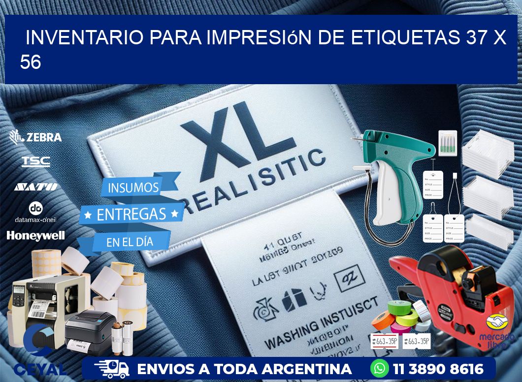 inventario para impresión de etiquetas 37 x 56