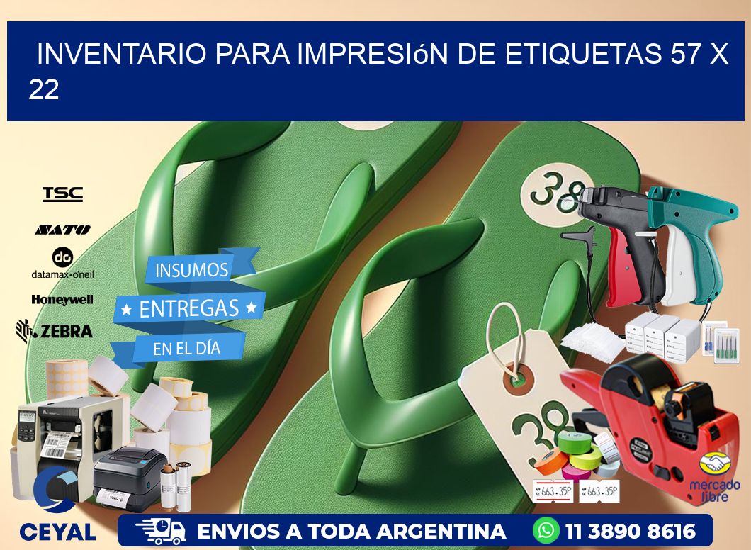 inventario para impresión de etiquetas 57 x 22