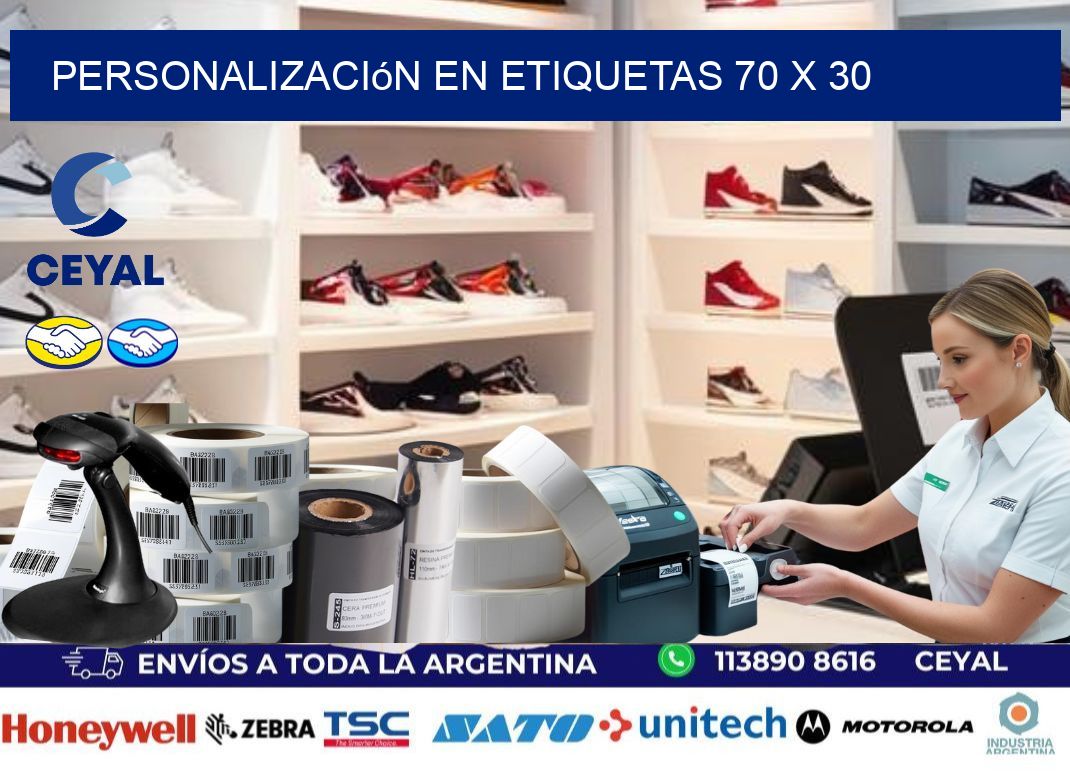 personalización en etiquetas 70 x 30