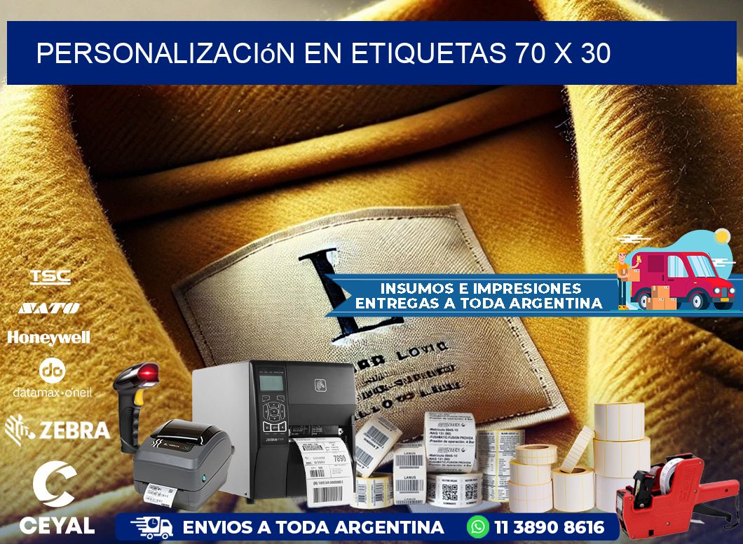 personalización en etiquetas 70 x 30