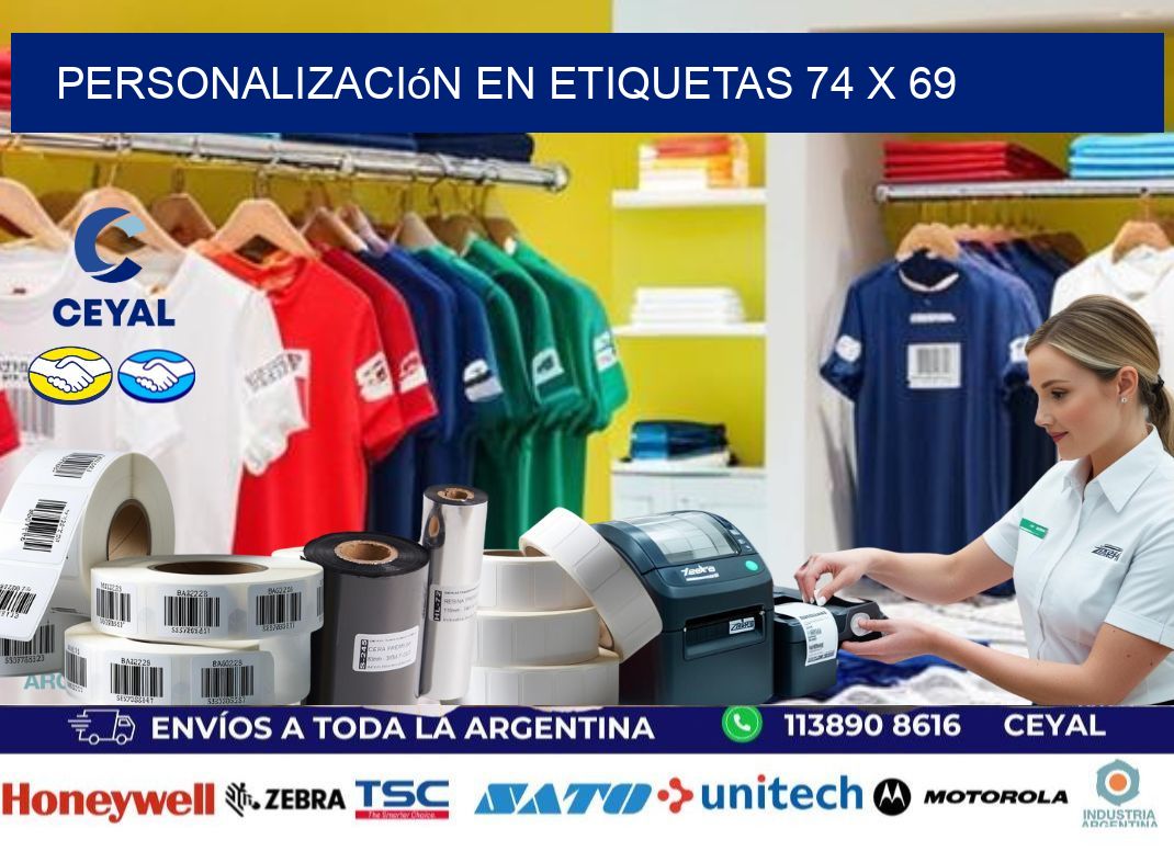 personalización en etiquetas 74 x 69