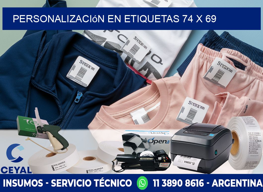 personalización en etiquetas 74 x 69