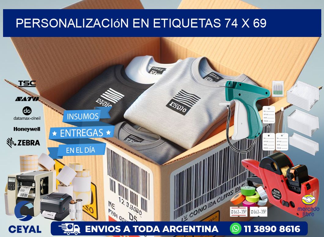 personalización en etiquetas 74 x 69