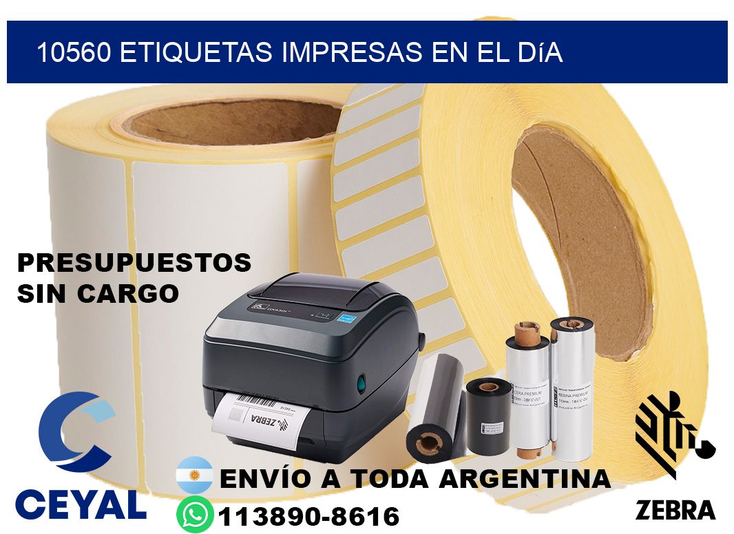 10560 Etiquetas impresas en el día
