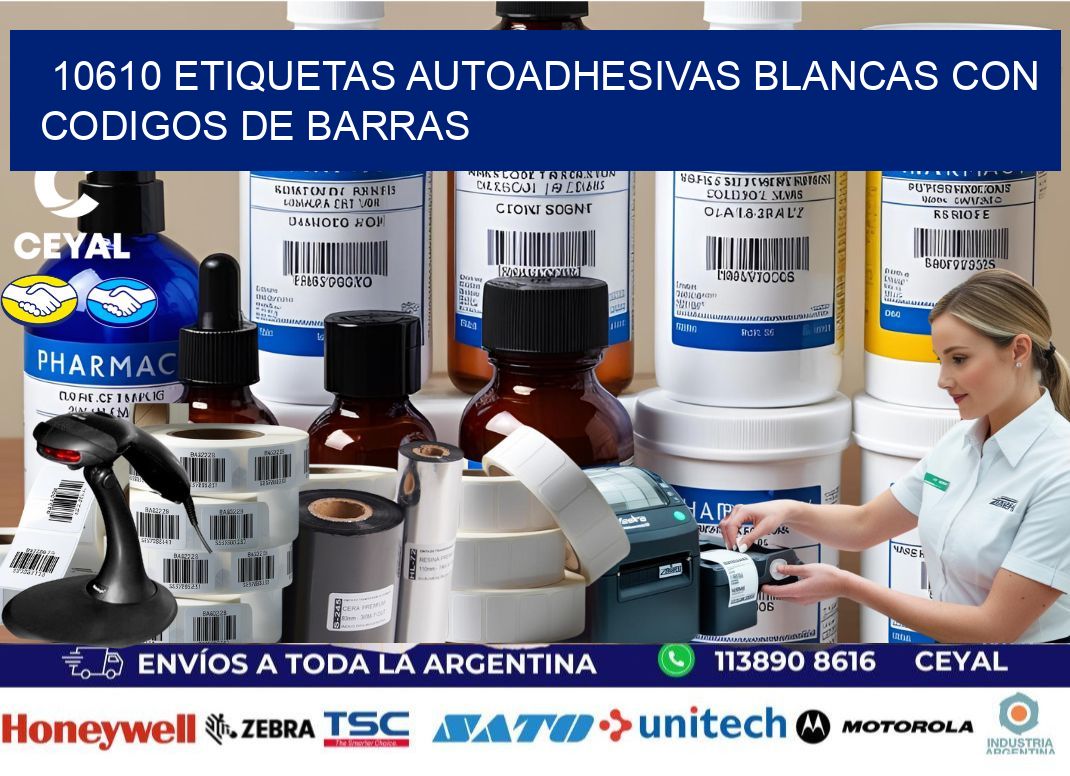 10610 etiquetas autoadhesivas blancas con codigos de barras