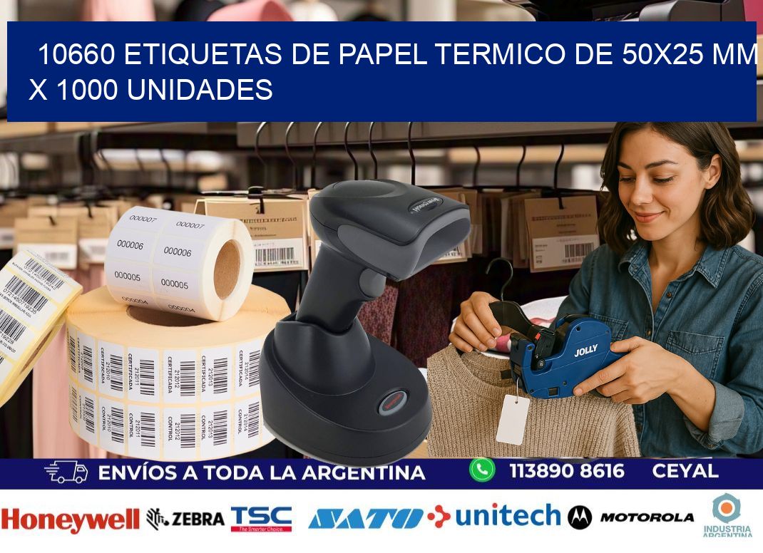 10660 Etiquetas De Papel Termico De 50x25 Mm X 1000 Unidades