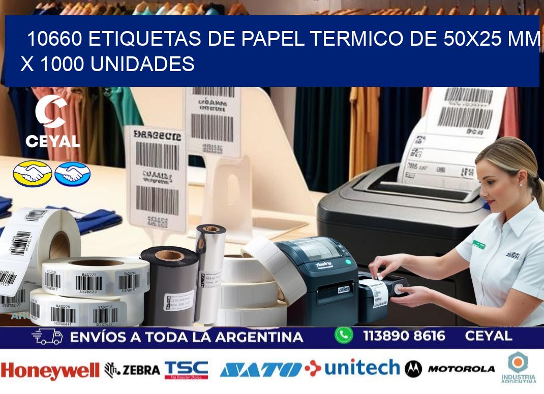 10660 Etiquetas De Papel Termico De 50×25 Mm X 1000 Unidades