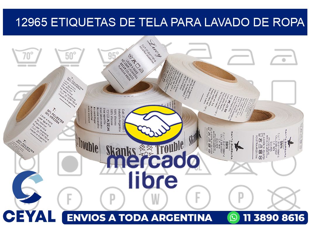 12965 Etiquetas de tela para lavado de ropa