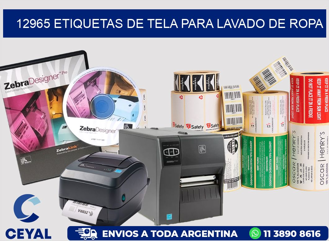 12965 Etiquetas de tela para lavado de ropa