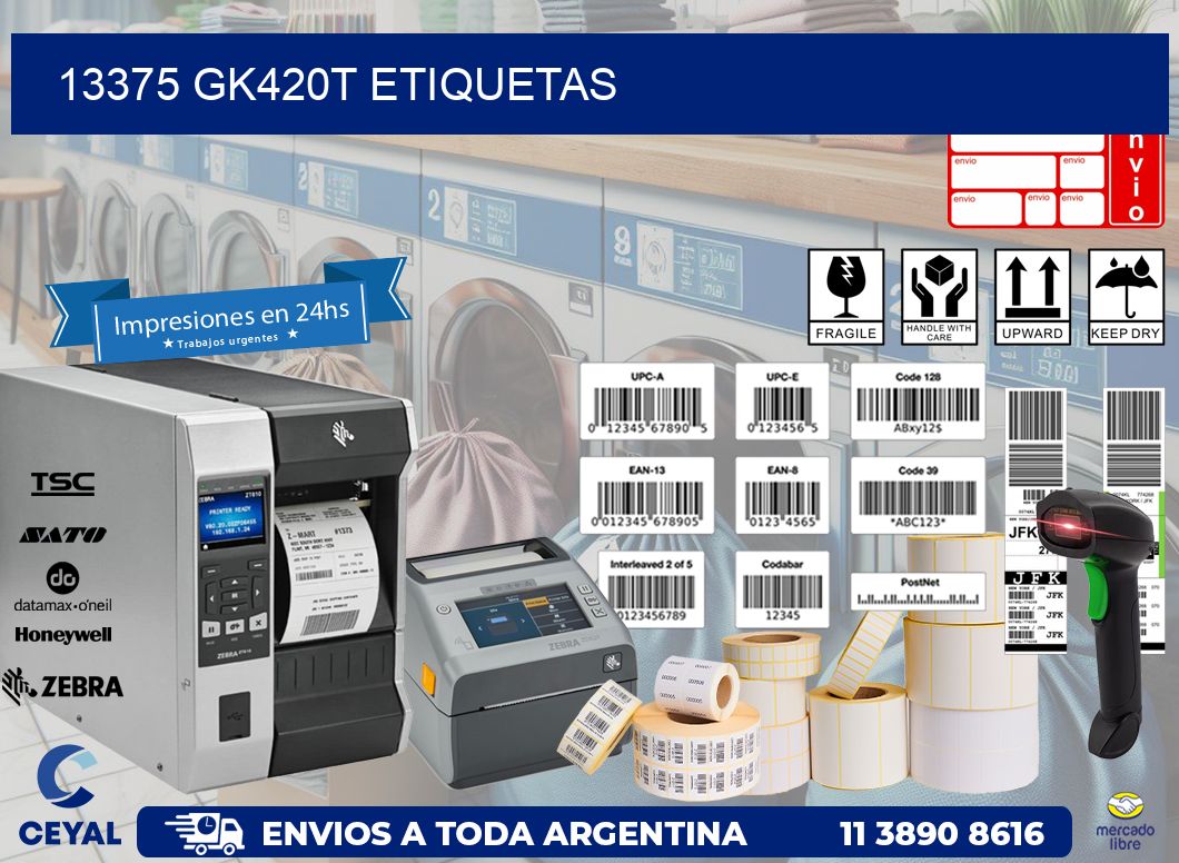 13375 GK420T etiquetas